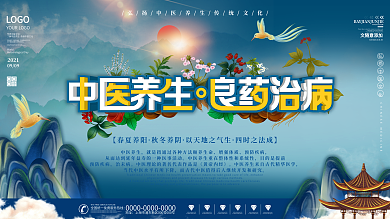 2021中医养生传统文化中国风宣传展板
