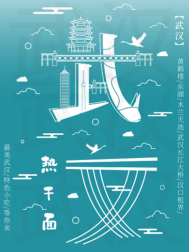 字融画武汉旅游海报