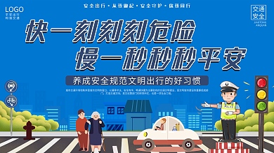 春季行车交通安全展板