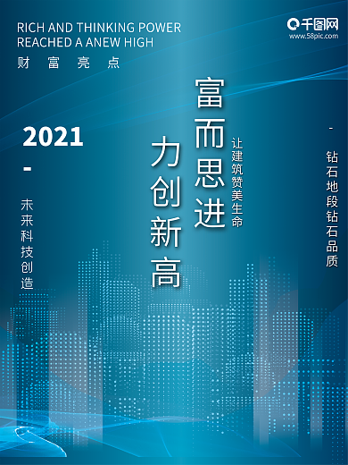 现代科技感简约创意地产海报