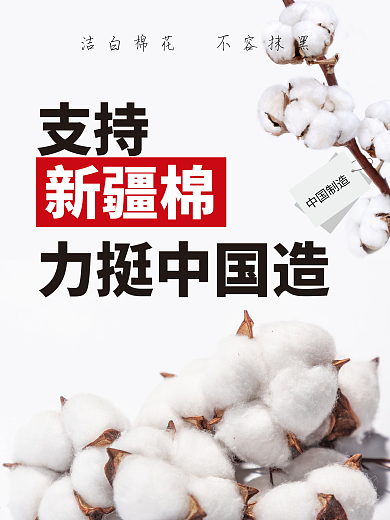 支持新疆棉花海报