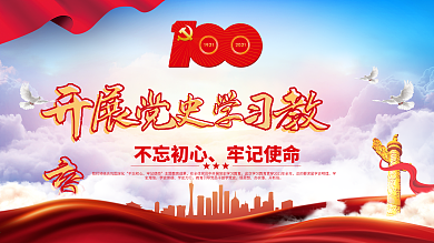 党建风建党百年庆祝活动宣传展板