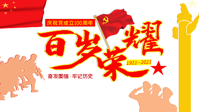 原创大气建党100周年展板