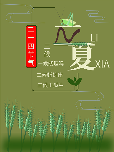 中国传统二十四节气立夏海报
