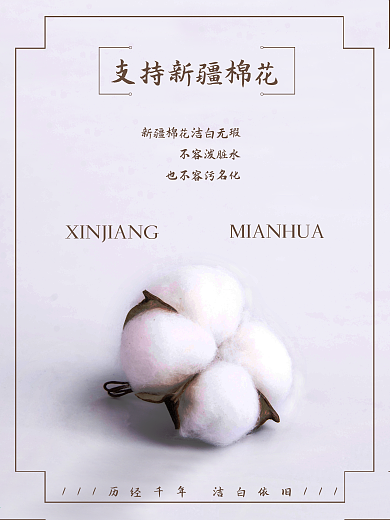 我爱新疆我支持新疆棉花宣传海报