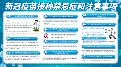 新冠疫苗接种注意事项宣传展板