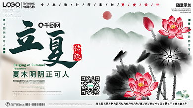 中国风二十四节气立夏展板