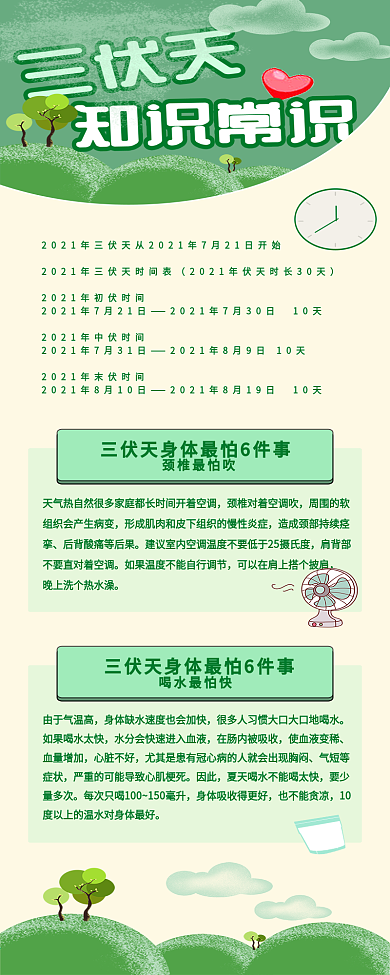 三伏天知识常识信息长图