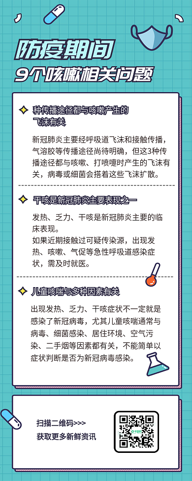 肺炎疫情咳嗽科普疫情防控文章长图