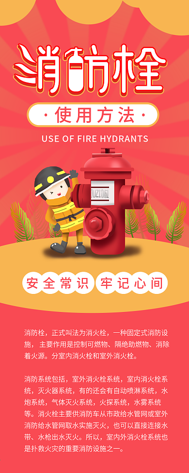 消火栓消防栓使用方法介绍信息长图