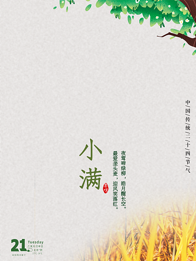 传统节气小满海报设计