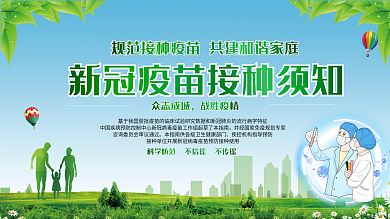 新型冠状病毒疫苗接种上下一套宣传栏展板