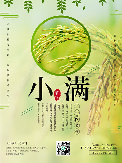 小满中国节气传统海报