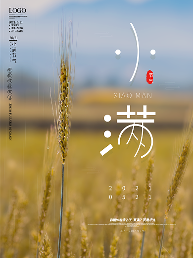 原创小满二十四节气宣传海报