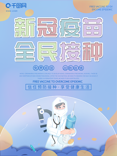 新型冠状病毒疫苗接种海报