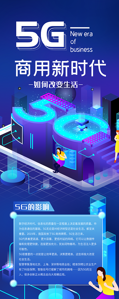 5G科技改变生活科技宣传信息长图