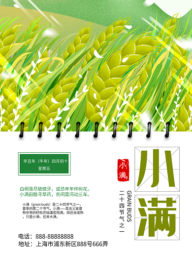 二十四小满节气创意海报设计