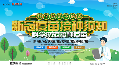 新型冠状病毒疫苗接种上下一套宣传栏展板