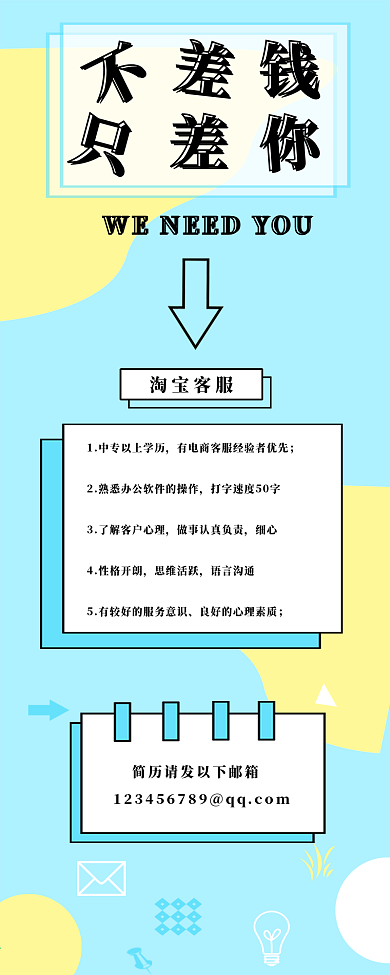 招聘信息长图手机海报配图