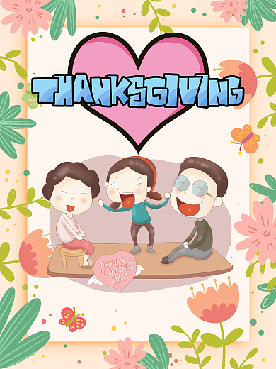感恩母亲节卡通背景感恩节