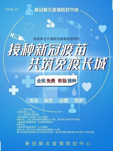 新型冠状病毒疫苗接种宣传海报
