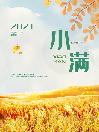 二十四节气之小满小清新文艺海报