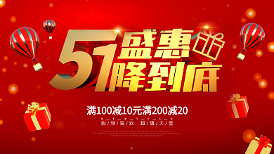 五一劳动节节日促销展板