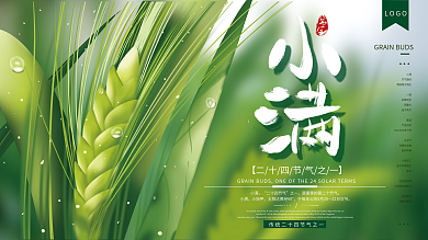 原创手绘文艺二十四节气小满节气宣传展板