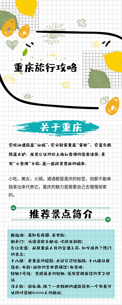 旅游攻略信息长图