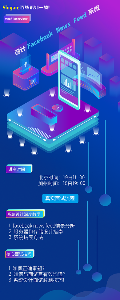 原创互联网IT教育招生2.5d微信图海报