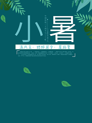 二十四节气清凉一夏小暑海报