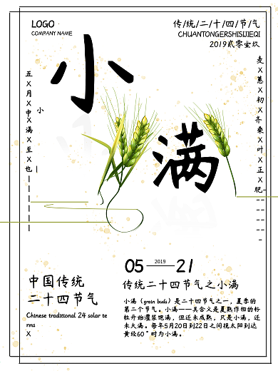 传统二十四节气小满海报