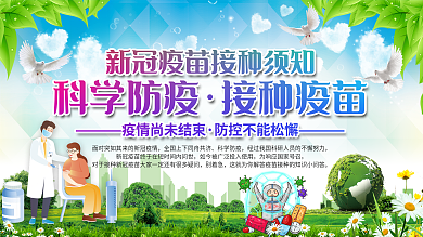 新型冠状病毒疫苗接种上下一套宣传栏展板