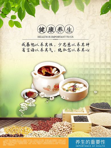 养生文化炖罐炖汤五谷杂粮海报