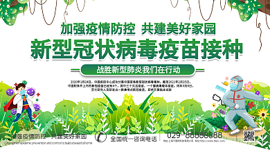 新型冠状病毒疫苗接种上下一套宣传栏展板