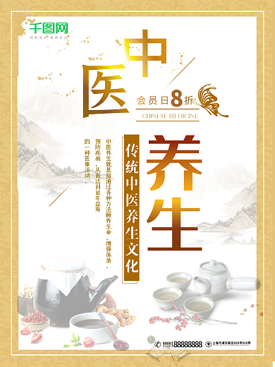 中国风中医养生促销海报