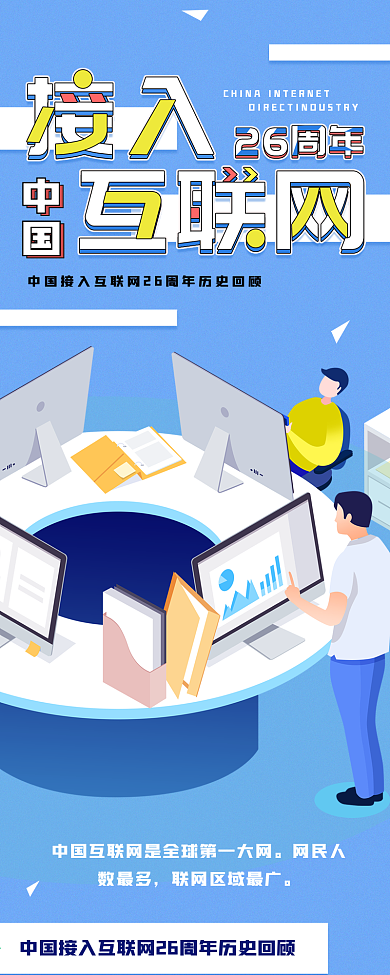 中国接入互联网26周年历史回顾时间线长图