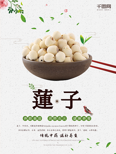 简约大气莲子宣传海报设计