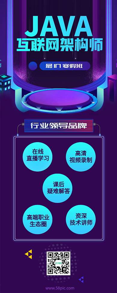 科技风互联网构架师培训招生长图