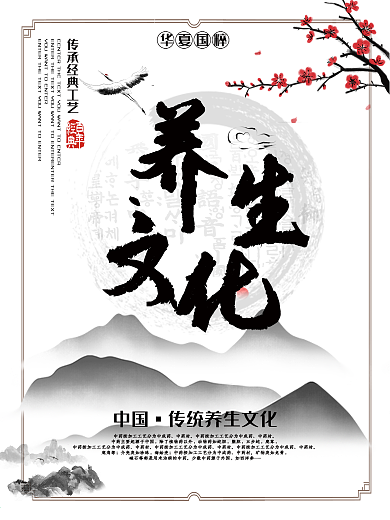 中国风养生文化海报