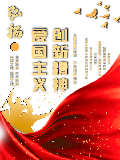 建党100周年弘扬爱国精神红色党建海报