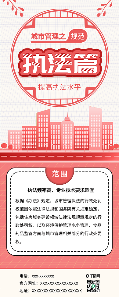 城市管理政策讲解模板信息长图