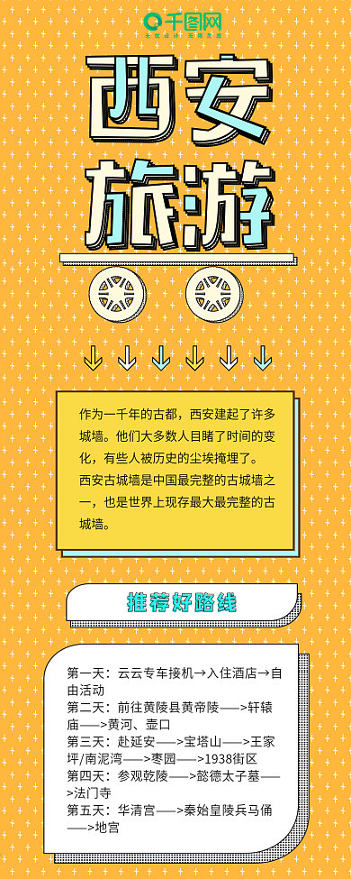 出游旅行孟菲斯西安旅游信息长图干货