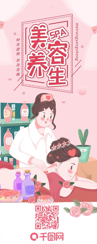 美容养生美容科普项目排版海报信息长图