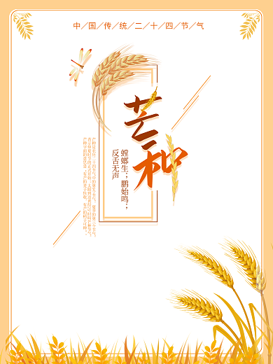 二十四节气芒种传统节日宣传海报