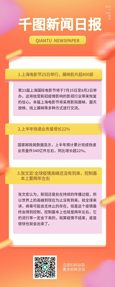 日报早报速报快讯早安新闻文章长图