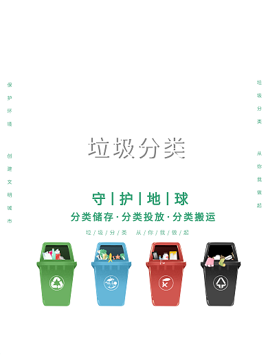 垃圾分类保护地球环保公益文明城市教育海报