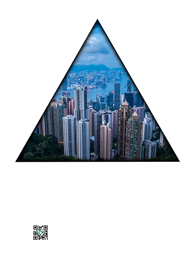 三角剪纸风地产海报