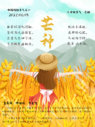 二十四节气芒种海报素材