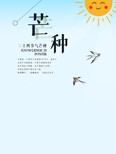 传统二十四节气芒种节气海报